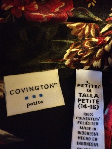 2 Covington Blouses LongSleeves ButtonDownFront NWT SzL Petite G  Talla 14-16 - Picture 8 of 8