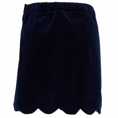 $125 NEW Oscar de la Renta Girls Navy Blue Scalloped Hem Velvet Skirt Cotton 4 Y - Picture 4 of 10