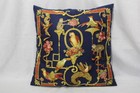 SALVATORE FERRAGAMO Multi-Color Monkey & Birds Silk Scarf Pillow 16" x 16"-B115
