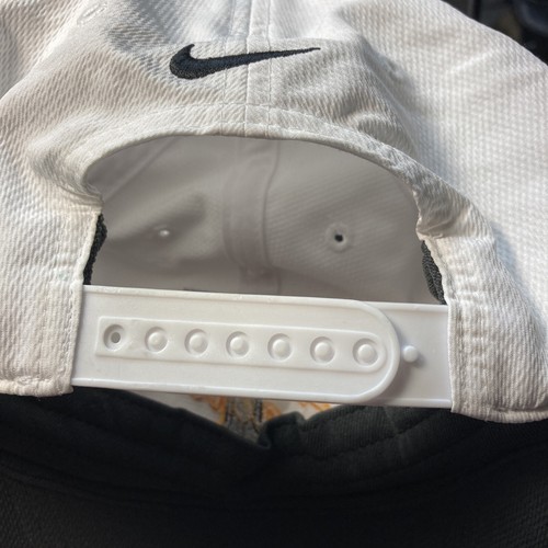 Nike Golf T Saints Swoosh Navy Blue/Gold Logo White Snapback Hat Cap - Picture 8 of 8