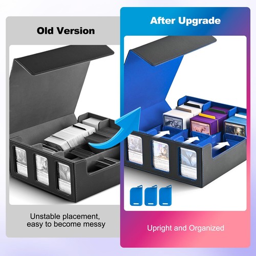 Trading Card Aufbewahrungsbox für Commander Display, 1800+ MTG Deck Box mit 3 Toploa - Bild 4 von 8