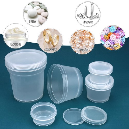 5 Pcs 3.4oz Travel Toiletry Jars Leak-proof Plastic Cream Containers - Picture 3 of 6