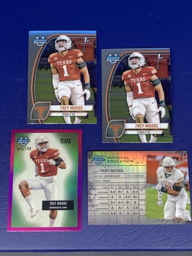 2024 Bowman U Chrome Football 1st TREY MOORE Physical Education SP Fuchsia #/150