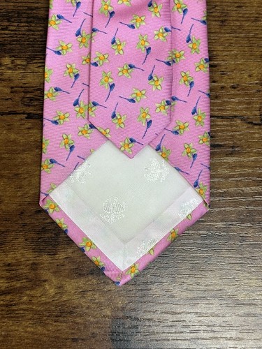 Brooks Brothers Pink Tie With Floral 100% Silk Men's Necktie 58" - Picture 3 of 4