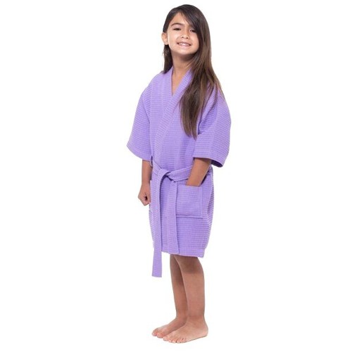 Kids Robe Waffle Kimono Bathrobe Unisex Girls Boys Waffle Kimono Kids Bath Robe - Picture 30 of 40