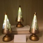 SET OF 3 7.5” STARRY NIGHT TREES WITH SHEER BAGS-GOLD BY VALERIE PARR HILL