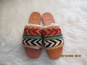 straw slide sandals