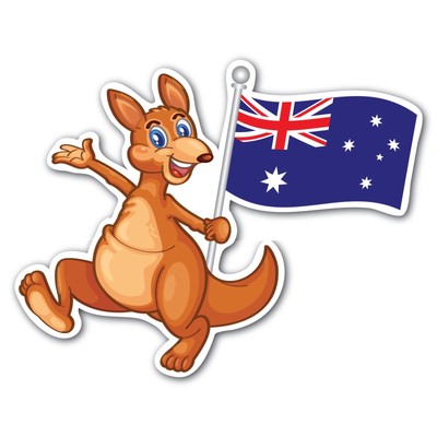 Cute Kangaroo Aussie Flag Sticker 100mm Quality Water Fade Proof Vinyl Ebay