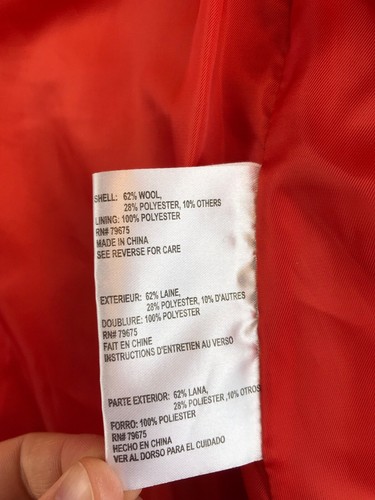 Michael Kors Coat Women's 10 Orange Wool Blend Double Breasted Button Front - Picture 12 of 22