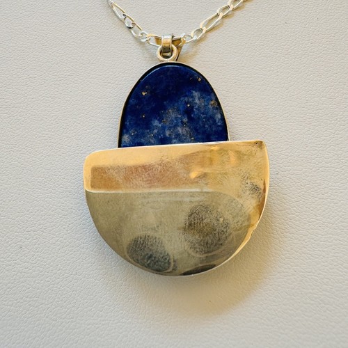 Lapis Lazuli Handmade Pendant Starling Silver 925, A Quality Afghanistan Lapis - Picture 4 of 6
