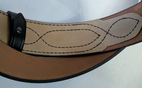 Jay Pee Police Style Schwarz Top Grain Trense Rindsleder Gürtel Größe 52 - Bild 7 von 7