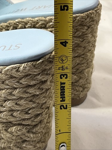 Stuart Weitzman Raffia Lt Blue Love Knot Wedge Sz 5.5B Women’s Sandals EUC - Picture 10 of 10