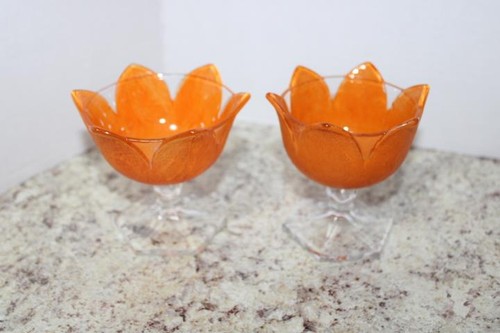 Westmoreland Glass ORANGE PEEL Pedestal Sherbet Ice Cream Dishes **ISSUES** - Picture 9 of 16