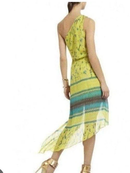 BCBG Maxazria Margo One Shoulder High Low Dress Size M - Image 2 of 4