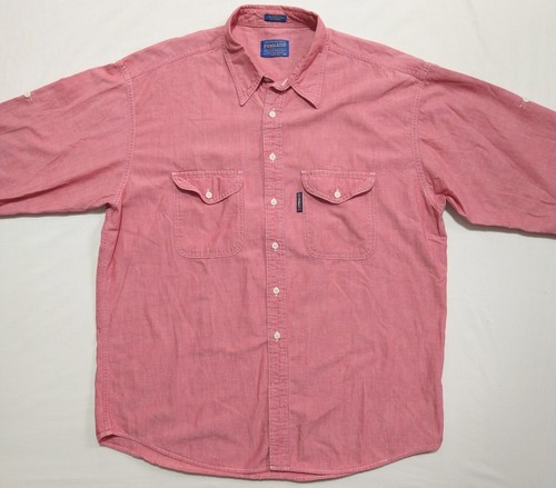Camisa Pendleton Campamento Senderismo Botón Brazo Algodón Talla XL Lavada Roja ¡Bonita! - Imagen 5 de 6