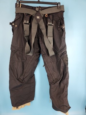 686 Smarty 3-In-1 Cargo Waterproof Insulated Snow Snowboard Pants Bib Mens LARGE