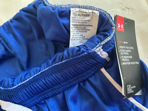 NWT-Under Armour Headgear Women’s Blue/White Stripe Athletic Shorts Sz XL - Picture 4 of 4