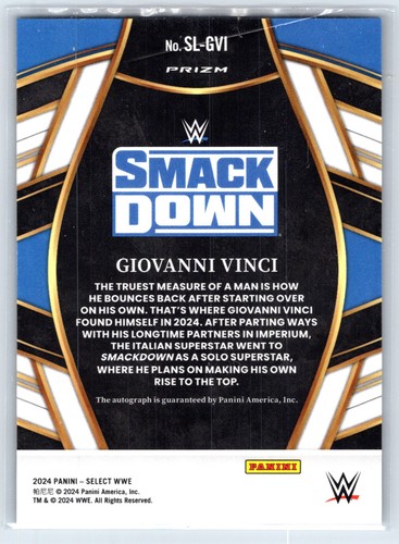2024 Panini Select WWE Signature Selections Giovanni Vinci Auto - Picture 2 of 2