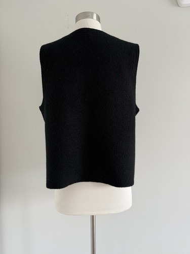 EILEEN FISHER 100% WOOL BUTTON UP V-NECK TWO FRONT POCKETS VEST SIZE M - Picture 9 of 13