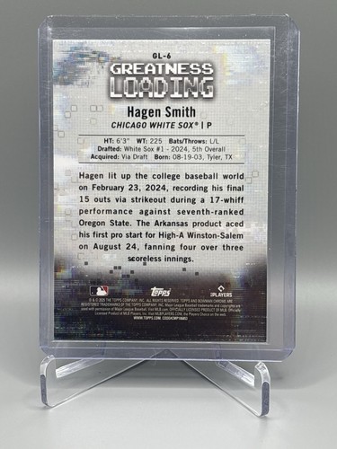 2025 Bowman Greatness Loading #GL-6 Hagen Smith Chicago White Sox - Picture 2 of 2