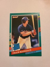 1990 Leaf Chuck Knoblauch #421 Rated Rookie Minnesota Twins Baseball Card. rookie card picture
