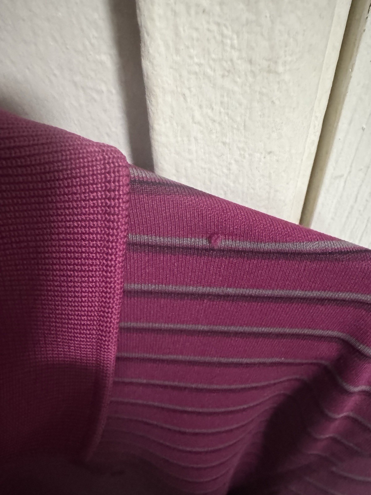 Under Armour Heat Gear Polo Purple Striped Size Large image 2