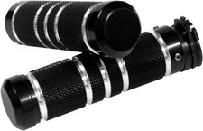 Accutronix Custom Grips - Knurled Grooved - Night Series Motorcycle Street Bike