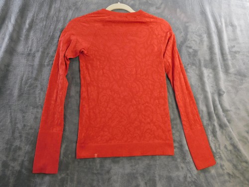 Lululemon Rest Less Womens 6 Top Coral Jacquard Thumbhole Pullover Yoga - Picture 4 of 8