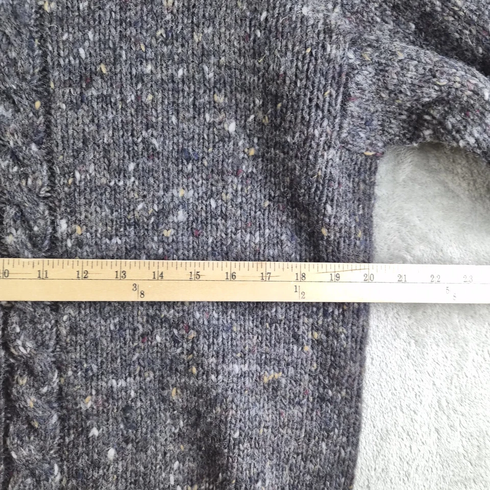 Vintage Savile Row Sweater Mens XL Gray Tweed Cable Knit Wool 70s 80s NEW - Image 3 of 4