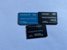 Lot of 3pcs 256mb lexar Sony compatible Memory Stick Pro duo Sony Cameras