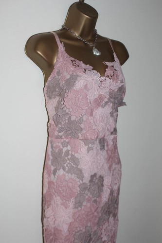 Jessica Wright Pink Multi Floral Crochet Bodycon Dress 12 Party Wedding Summer - Picture 2 of 20