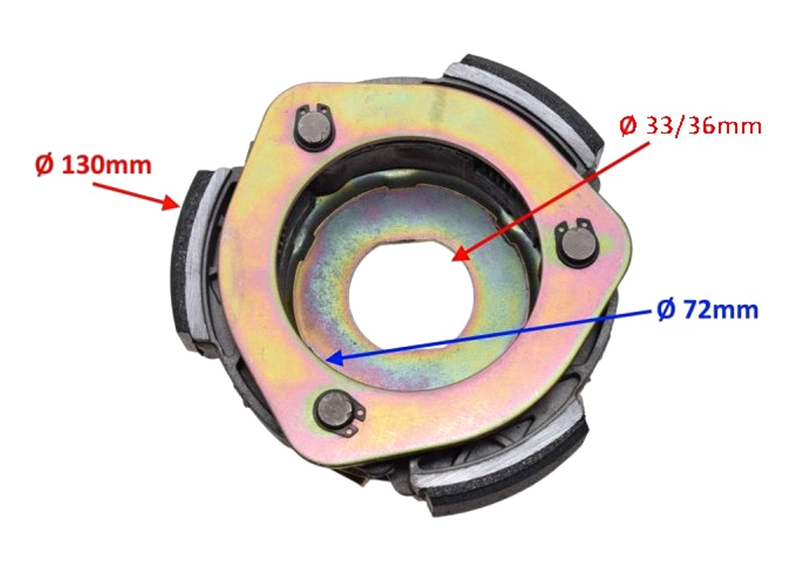Mâchoires d'embrayage Piaggio X7 X8 X9 125cc pour rénovation et entretien de transmission