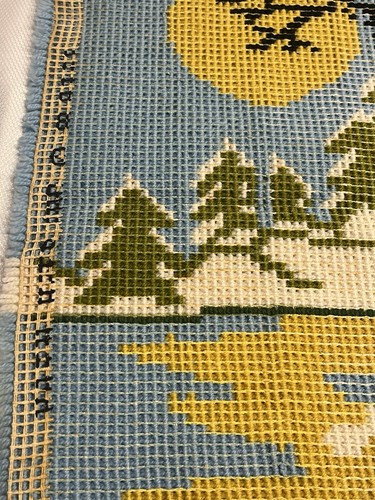 Vtg Shillcraft Latch Hook Rug Wall Art 28x35 Winter Season Complete - Picture 9 of 10