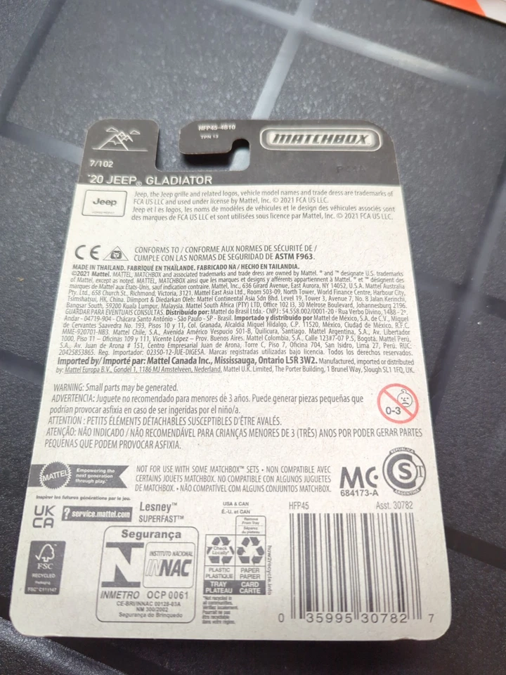 Matchbox Jeep Rubicon 4 门角斗士绿色压铸 1: 64 4x4 7/102  — 第 2/2 张图片