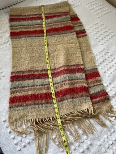 LRL Lauren Jeans Co. Women's Tan Multicolor Fringed Winter Scarf - Picture 4 of 5