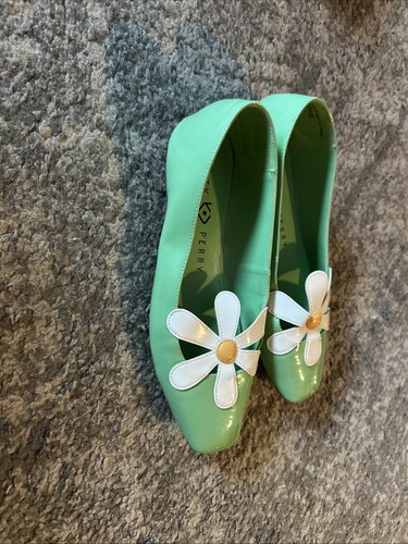 Katy Perry Evie Green W/White Daisy Ballet Flats Shoes Size 8 - Picture 4 of 10