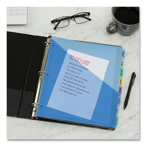 Avery 16177 11.13" x 9.25" 8-Tab Durable Plastic Dividers - Assorted (1-ST) New - Foto 2 di 8