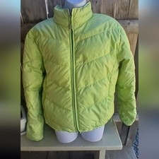 L.L. Bean 80 Goose Down Reversible Puffer Green Jacket Women Size XLarge Winter
