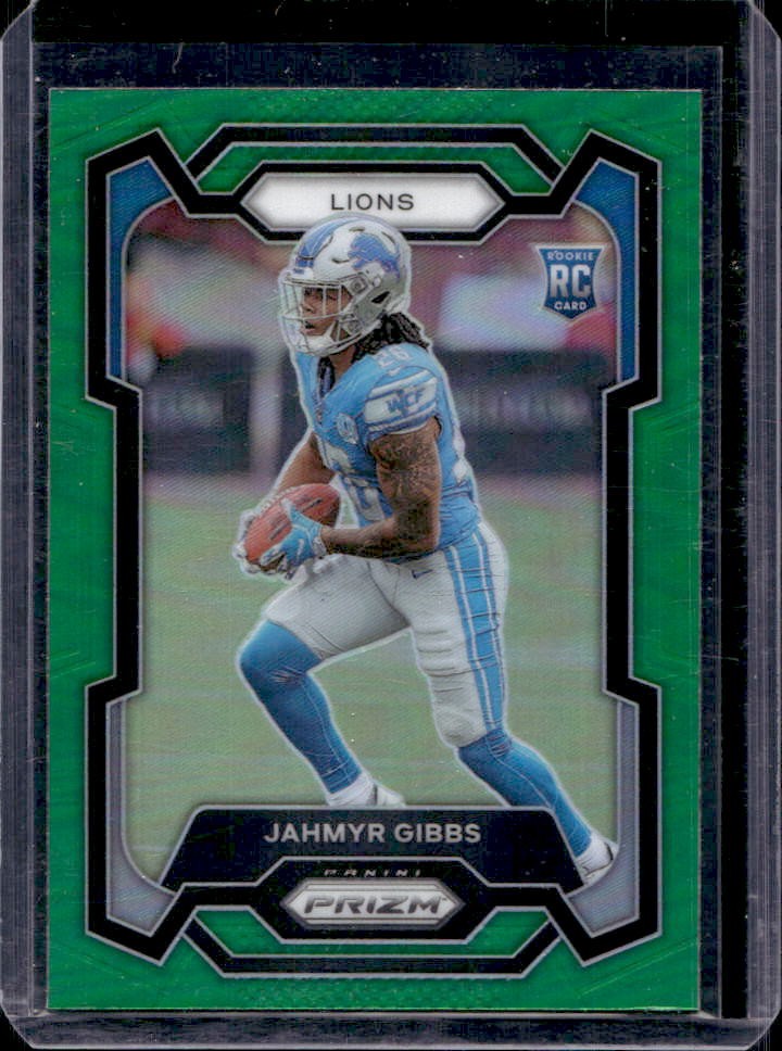 2023 Panini Prizm Jahmyr Gibbs RC Green Rookie #331 Lions
