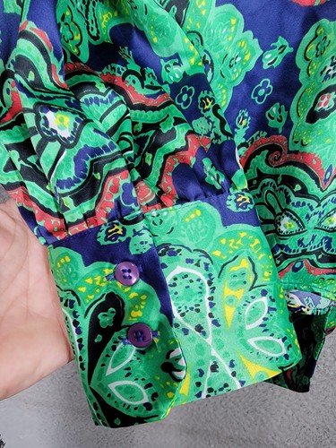 Hawes & Curtis Blouse Womens Size UK 12 Green Paisley Long Sleeve Button Up - Bild 7 von 8