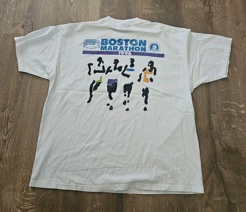 Camisa Vintage 1996 Boston Marathon Talla XL 90s Massachusetts Aniversario Gráfico - Imagen 5 de 9