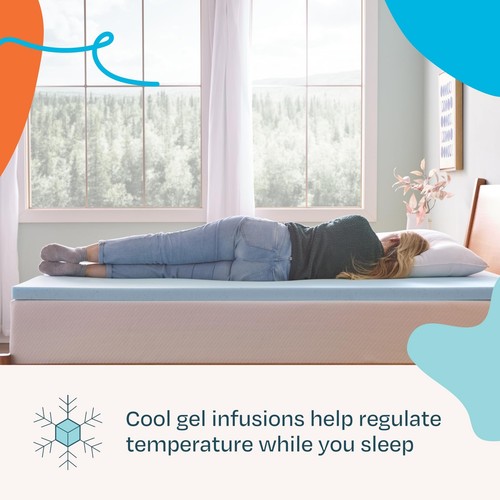 Memory Foam Matratzenauflage - 2 Zoll Gel Infused Memory Foam - Plüschgefühl - C... - Bild 2 von 8