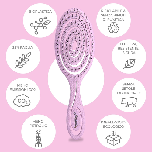 Spazzola Districante per Capelli - Spazzola Capelli Bagnati Mossi Ricci - anti R - Foto 4 di 12