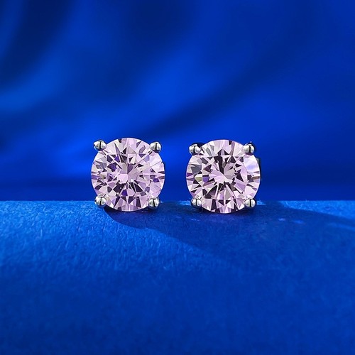 Klassische 4-Krappen-Ohrstecker 2 kt im Labor gezüchteter weißer Diamant, 18 K Gold Vermeil - Bild 5 von 15