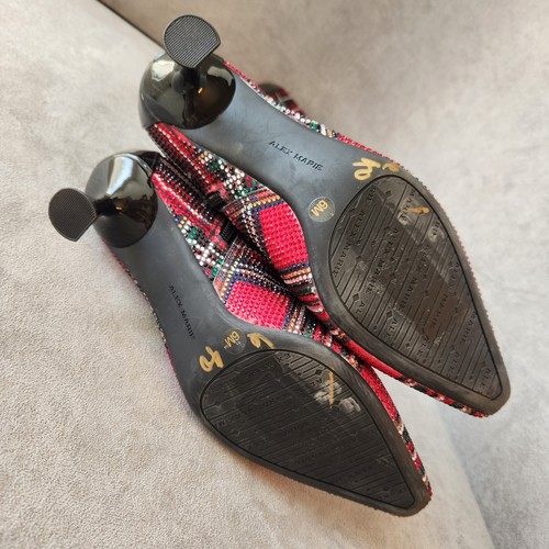 Stivali eleganti Alex Marie 6 rossi plaid OzaraDue ginocchia gattino a punta nuovi 190€ - Foto 19 di 21