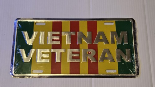 VIETNAM VETERAN MILITARY STAMPED Metal License Plate AUTO TAG (NEW) - Picture 1 of 2