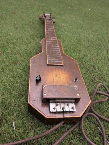 1950S ART DECO STEEL LAP GUITAR "F & H LTD" MADE IN ENGLAND & VINTAGE CASE - Picture 24 of 24