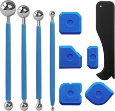 10 St&uuml;ck Werkzeug Schaber Kit Fugengl&auml;tter Set,4 Metallkugel Abzieher,6 Silikon