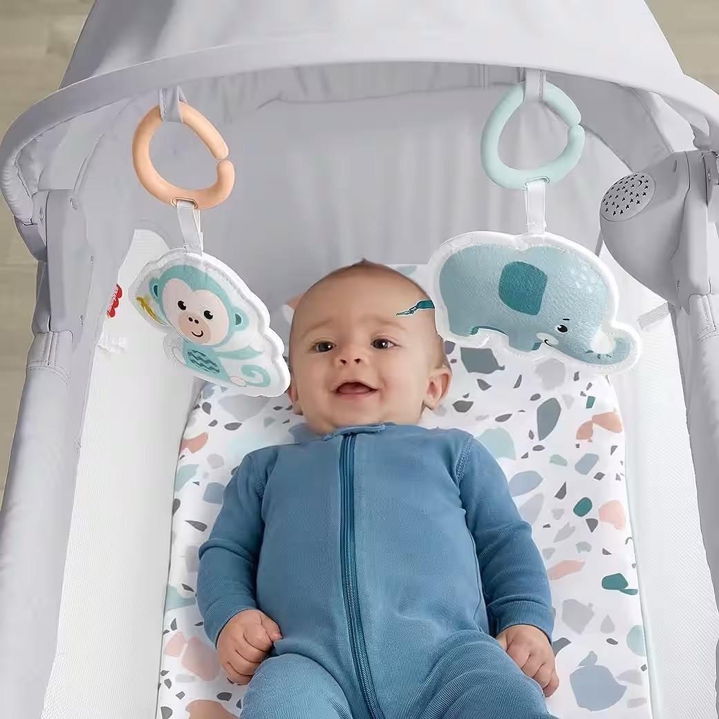 Baby Beistellbett Fisher Price GWD36 Babybett Schaukelbett Licht Musik Faltbar