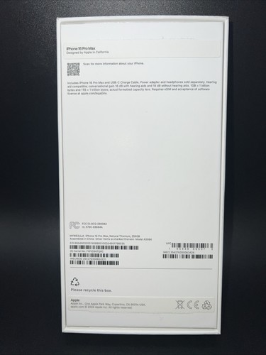EMPTY BOX ONLY Apple iPhone 16 Pro Max 256GB natural Titanium - 第 3/5 張圖片